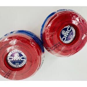 DMC Cebelia Crochet 167G 100% Mercerized Cotton Size 20 Red Garnet 816 (2) Balls